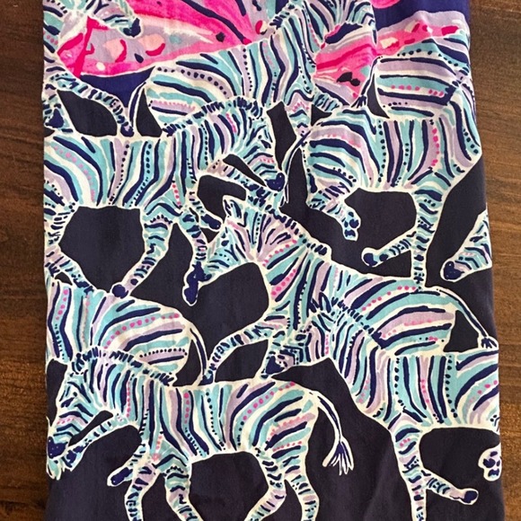 Lilly Pulitzer Wide Leg Zebra Floral Print Lounge Pants Blue Pink Womens Size XS - Picture 5 of 8